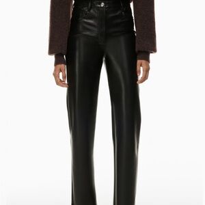 Black Leather Women Aritzia Melina Pants